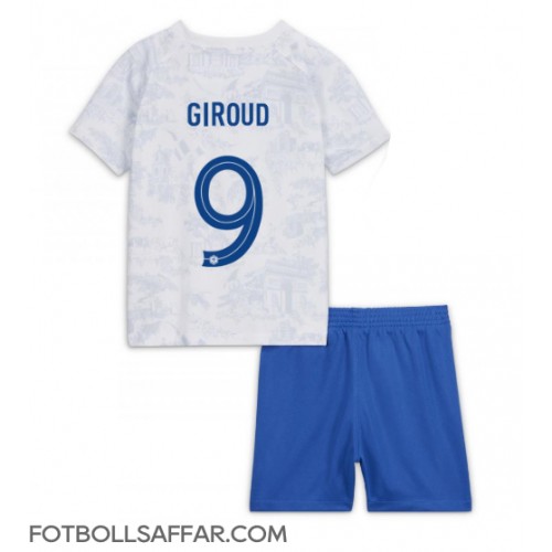 Frankrike Olivier Giroud #9 Bortadräkt Barn VM 2022 Kortärmad (+ Korta byxor)